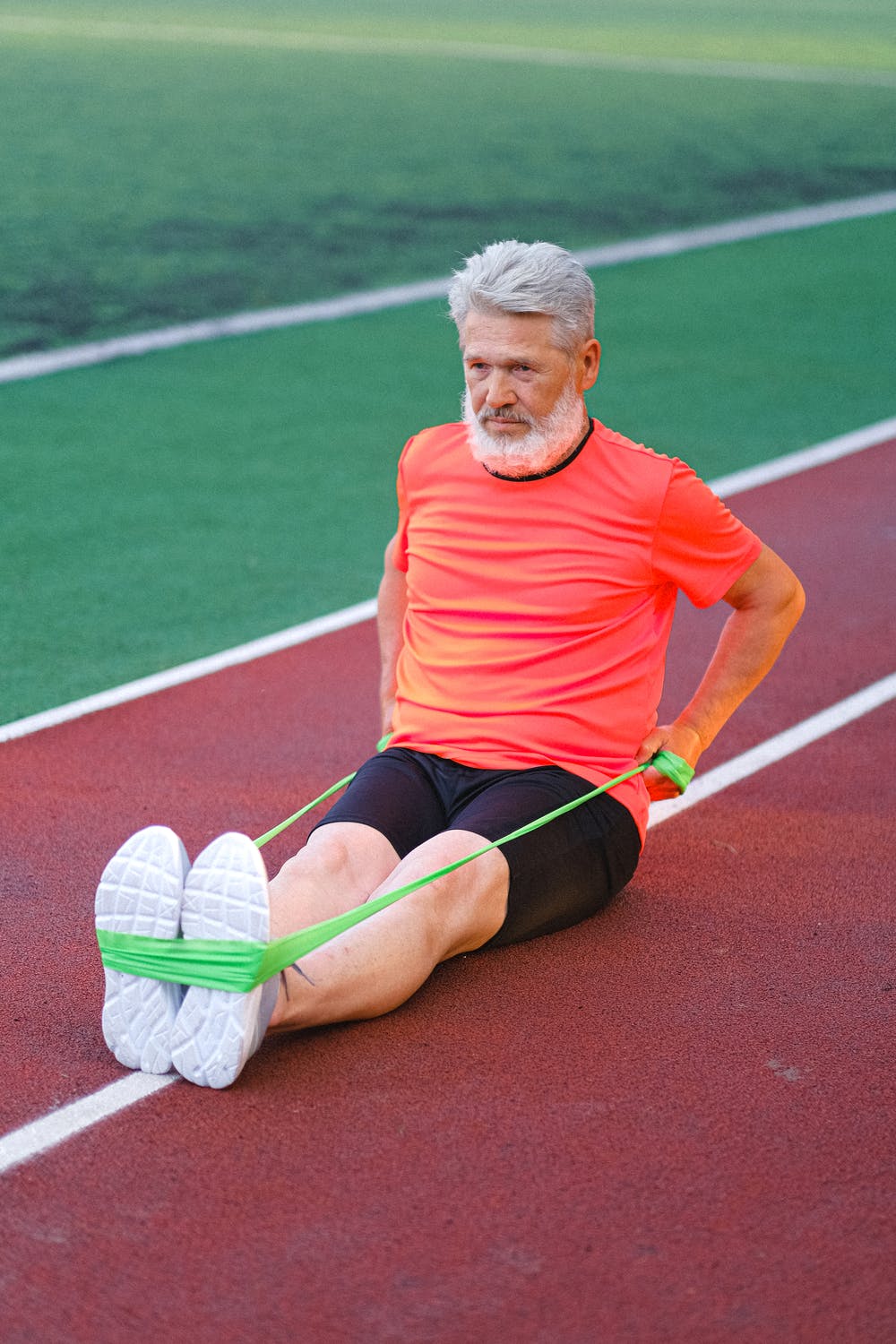 a man running on a track